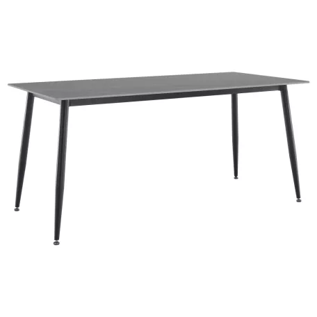 Étkezőasztal, szürke márvány/fekete, 160x80 cm, FLORENC TYP 2