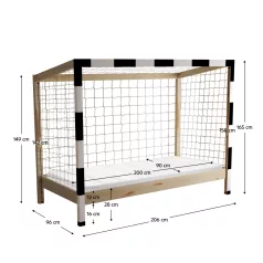 Montessori ágy, természetes/fehér/fekete, 90x200, FUTAL