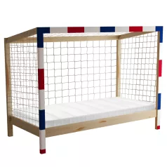   Montessori ágy, természetes/fehér/kék/piros, 90x200, FUTAL
