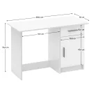 Univerzális PC asztal, fehér, SIRISS NEW