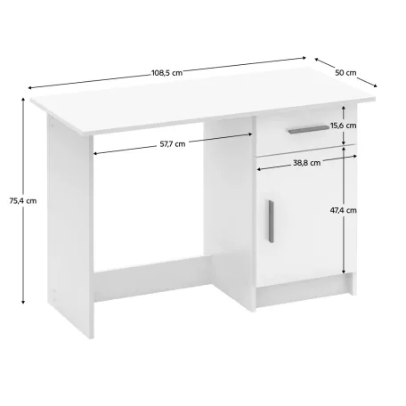 Univerzális PC asztal, fehér, SIRISS NEW