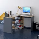 Sarok számítógépasztal, artisan tölgy/grafit, TAMARI