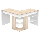 Sarok számítógépasztal, sonoma tölgy/fehér, TAMARI