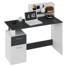 Számítógépasztal, fehér/grafit, PLATON NEW