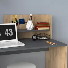 Számítógépasztal, artisan tölgy/grafit, PLATON NEW