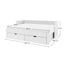 Kihúzható ágy, fehér, 90/180x200, ANTONY