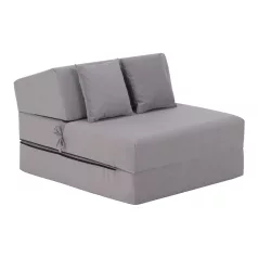 Összecsukható matrac/fotel, 2v1, világosszürke, PELOS