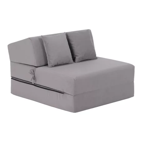 Összecsukható matrac/fotel, 2v1, világosszürke, PELOS