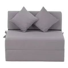 Összecsukható matrac/fotel, 2v1, világosszürke, PELOS