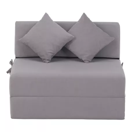 Összecsukható matrac/fotel, 2v1, világosszürke, PELOS