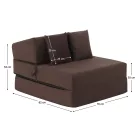 Összecsukható matrac/fotel, 2v1, barna Taupe, PELOS