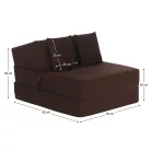 Összecsukható matrac/fotel, 2v1, barna, PELOS