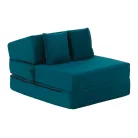 Összecsukható matrac/fotel, 2v1, petróleumzöld, PELOS