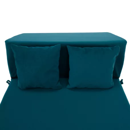 Összecsukható matrac/fotel, 2v1, petróleumzöld, PELOS