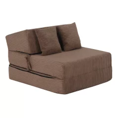 Összecsukható matrac/fotel, 2v1, világosbarna, PELOS