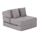 Összecsukható matrac/fotel, 2v1, szürke, PELOS