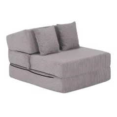 Összecsukható matrac/fotel, 2v1, szürke, PELOS