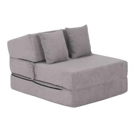 Összecsukható matrac/fotel, 2v1, szürke, PELOS