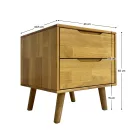 Éjjeliszekrény, masszív fa, természetes, BRUNI