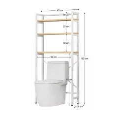 Polcállvány WC fölé, tölgy natural/fehér, BALRAM