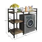 Polcállvány mosógép fölé, tölgy/fekete, BARNET