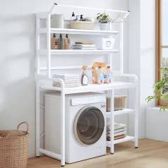 Polcállvány mosógép fölé, fehér, JABIR