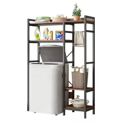   Polcállvány mosógép fölé, sötét tölgy/fekete, DELSIN