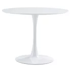 Étkezőasztal, kerek, fehér, matt, átmérő 110 cm, REVENTON NEW