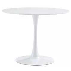   Étkezőasztal, kerek, fehér, matt, átmérő 110 cm, REVENTON NEW