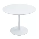Étkezőasztal, kerek, fehér, matt, átmérő 110 cm, REVENTON NEW