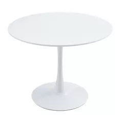   Étkezőasztal, kerek, fehér, matt, átmérő 110 cm, REVENTON NEW