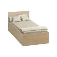   Ágy fém ráccsal és tárolóhellyel, 90x200, sonoma tölgy, DOLI