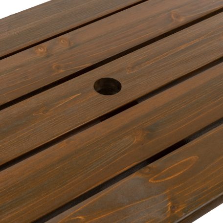 Kerti asztal/pad, 2 az 1-ben, barna, ZAGIR