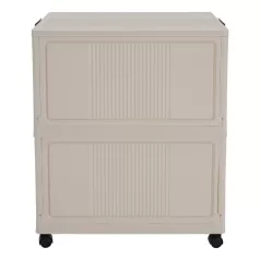   Összecsukható szekrény, fehér/barna, műanyag, POSA TYP 1