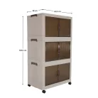 Összecsukható szekrény, fehér/barna, műanyag, POSA TYP 2