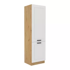   Szekrény beépített hűtőhöz, artisan tölgy/fehér, LULA 60 LO-210 2F