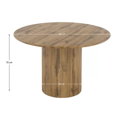 Étkezőasztal, tölgy, átmérő 120 cm, MAHIR TYP 2