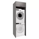 Szekrény mosógép és szárítógép fölé, grafit, JERGI