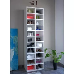 Magas polcállvány/cipőtartó, fehér, IGNO