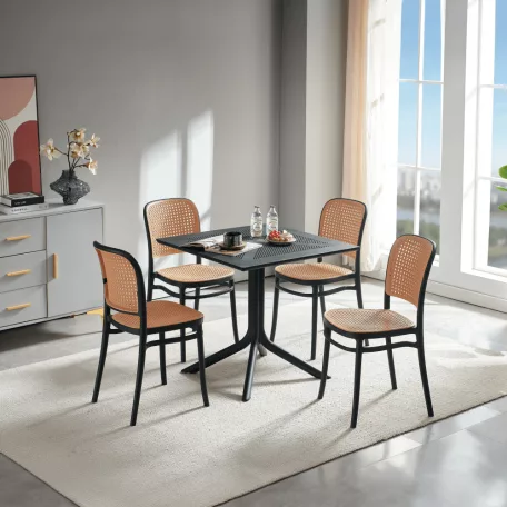 Kerti asztal, fekete, DENTON NEW