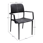 Rakásolható szék, fekete, DENTON NEW