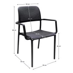 Rakásolható szék, fekete, DENTON NEW
