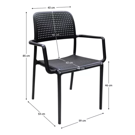 Rakásolható szék, fekete, DENTON NEW