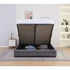 Ágy tárhellyel, 160x200, szürke, MINDY