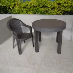 Kerti rakásolható szék, barna, ZAMA