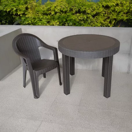 Kerti rakásolható szék, barna, ZAMA