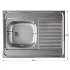 Univerzális rozsdamentes mosogatótálca, 80x60, LAY ON