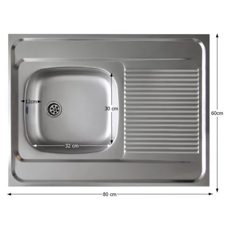 Univerzális rozsdamentes mosogatótálca, 80x60, LAY ON