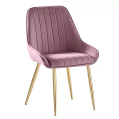   Étkezőszék, rózsaszín Velvet anyag/gold króm-arany, PERLIA