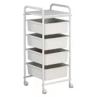 Mozgatható polcállvány, fehér, SUFIK